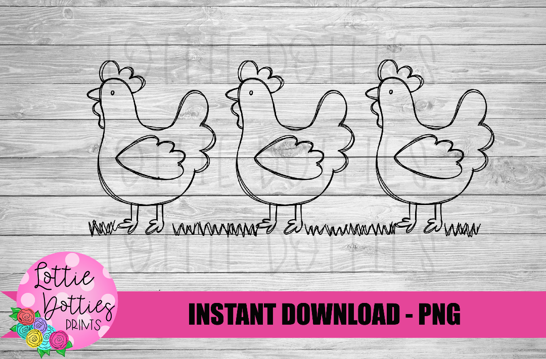 Trio Chicken PNG - Chicken Sublimation