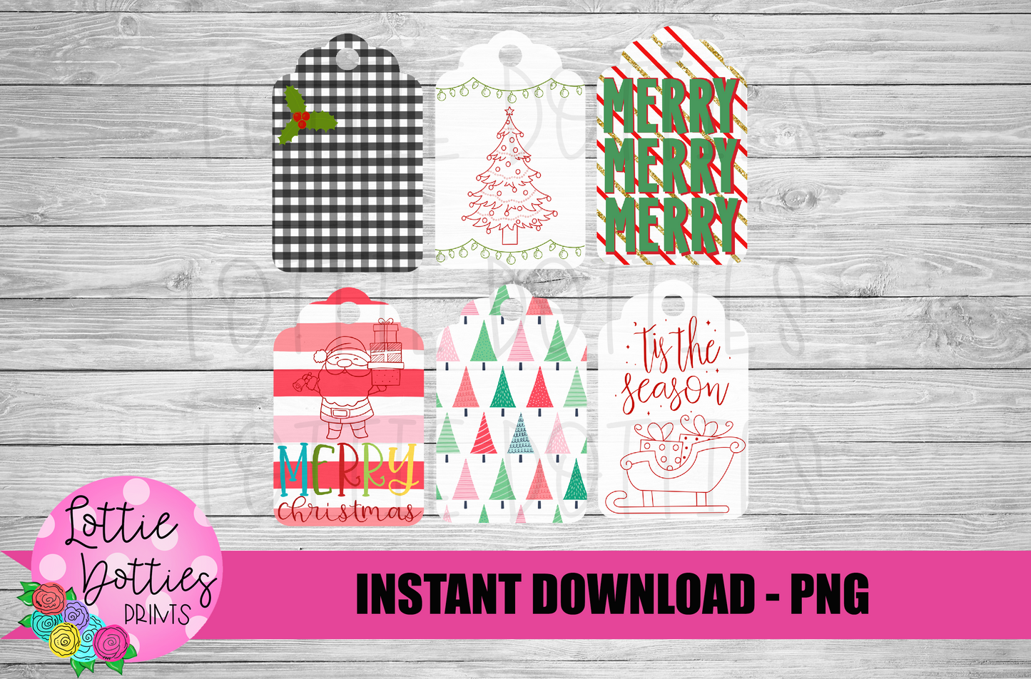 Christmas Gift Tags Bundle - Gift Tags Png - Christmas Tag Bundle