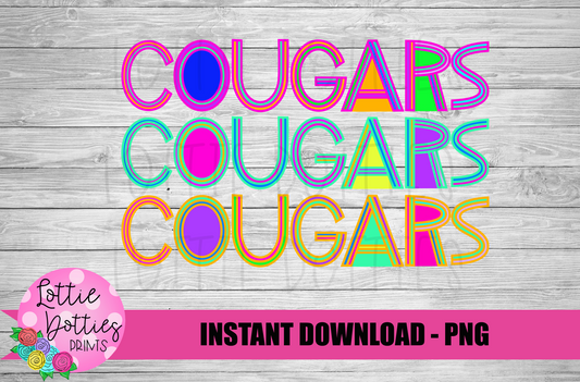 Cougars  Png - Sublimation Design - Cougars  Sublimation- Digital Download