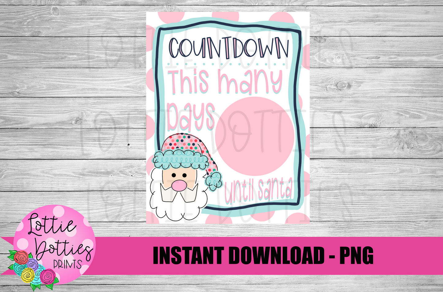 Countdown To Santa Png - Santa Sublimation - Christmas Sublimation- Digital Download