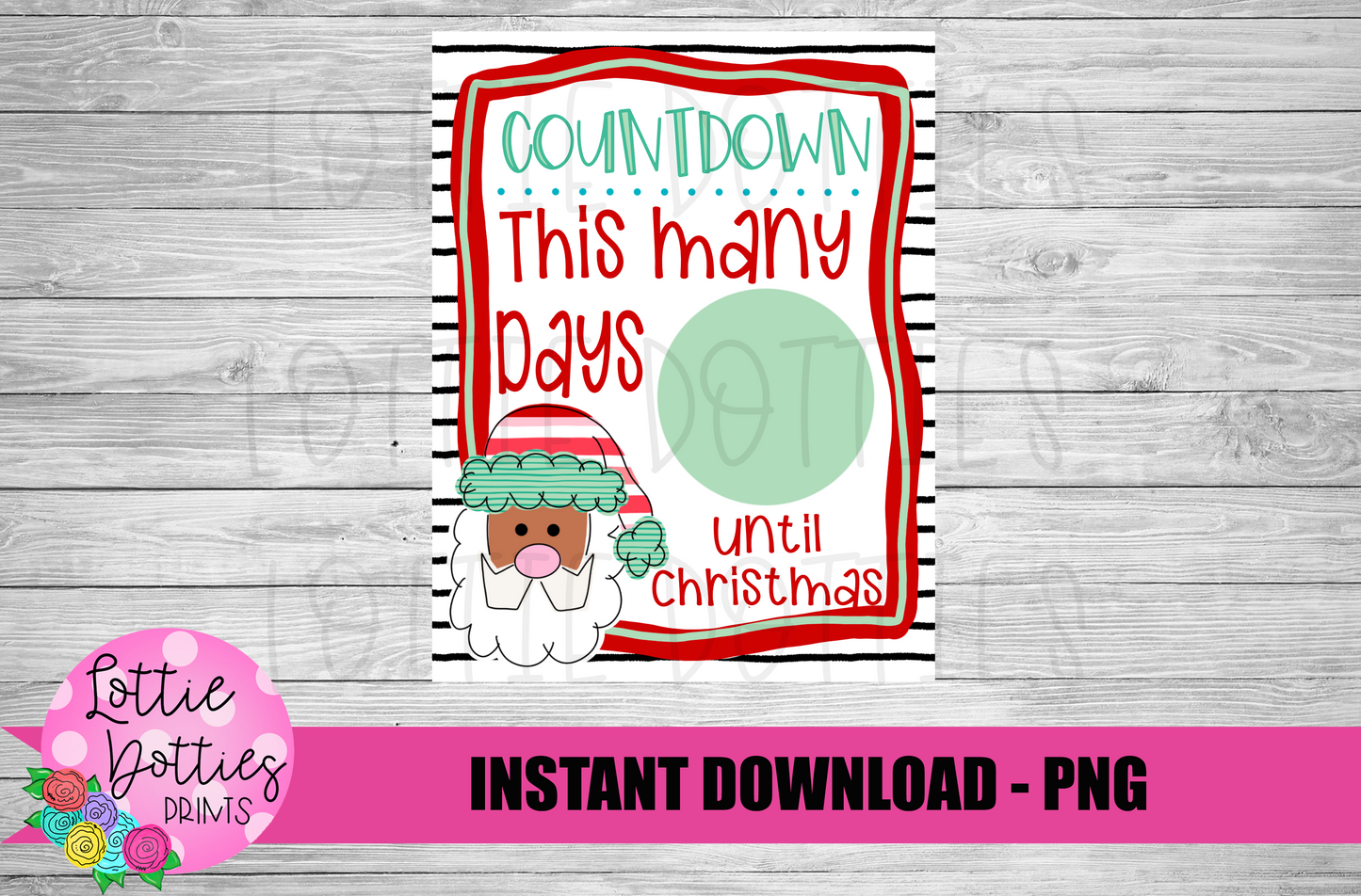 Countdown To Santa Png - Christmas Sublimation- Digital Download