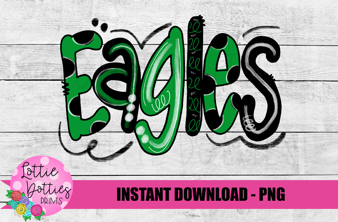 Eagles PNG - Eagles - sublimation design - Digital Download - Green and Black