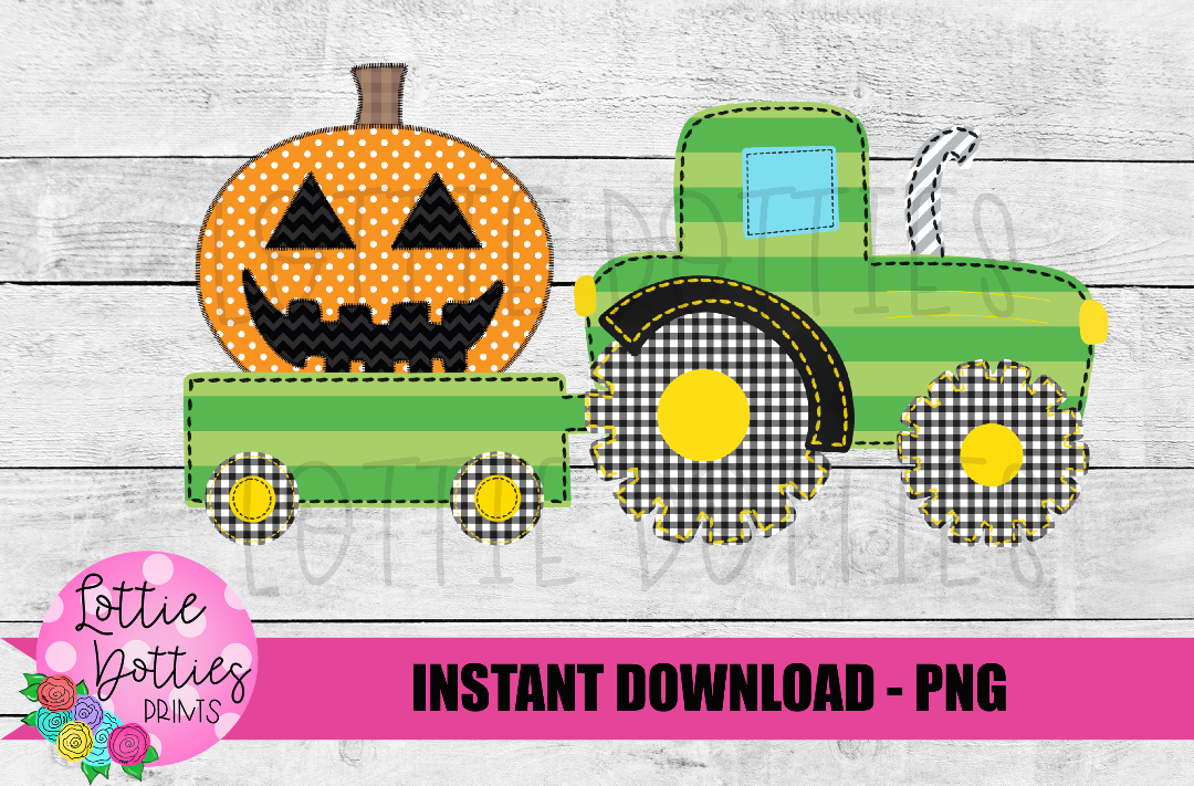 Halloween Tractor Png - Jackolantern Png - Halloween Sublimation Design- Digital Download