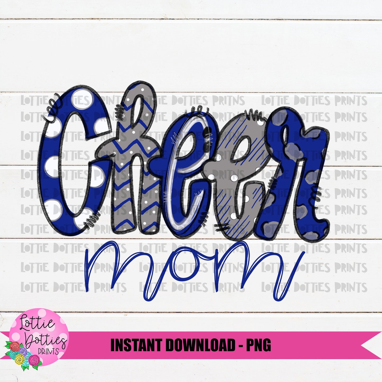 Cheer Mom Png - Cheer Sublimation File - Royal Blue - Instant download - Digital Download