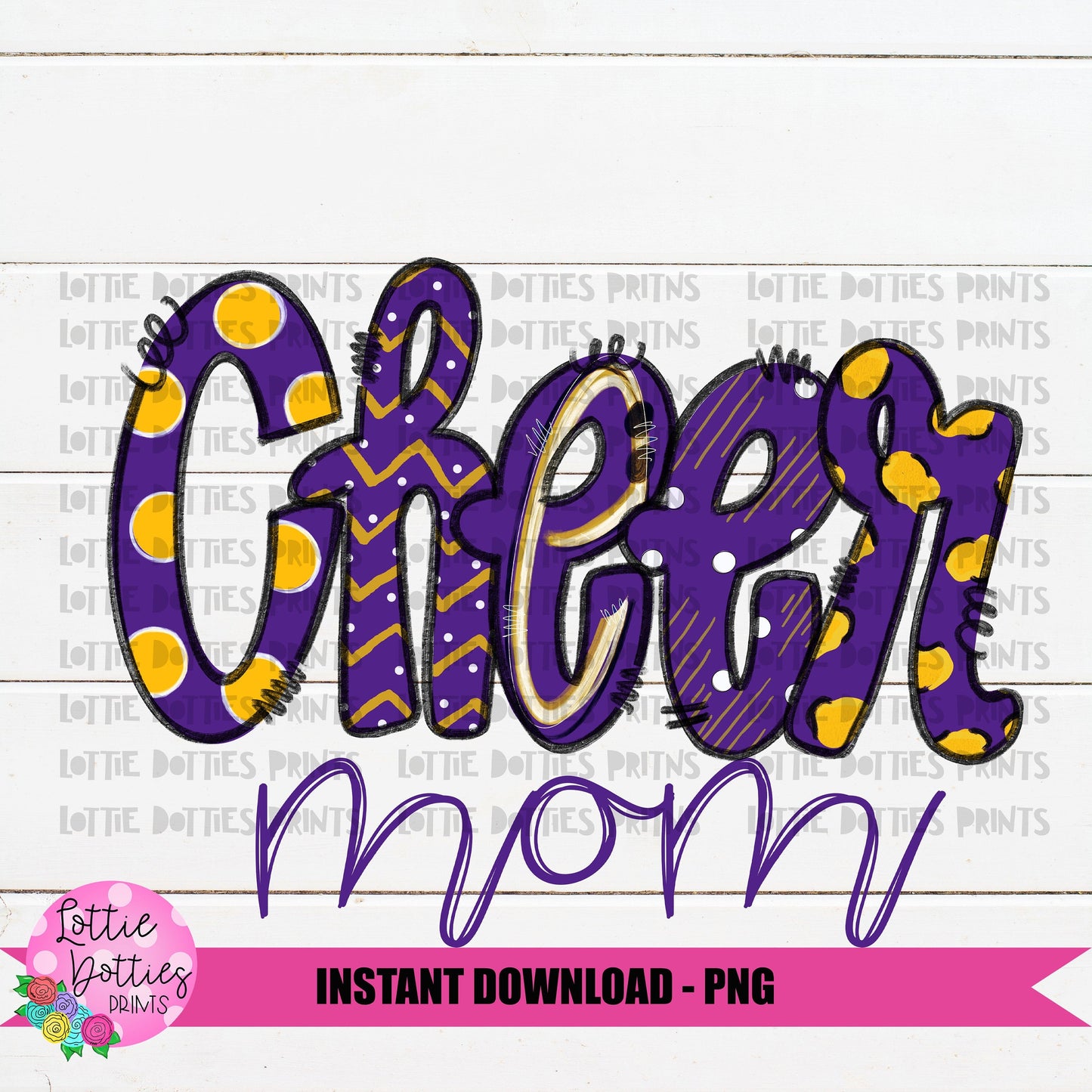 Cheer Mom Png - Cheerleader Sublimation File - Black and Gold - Instant download - Digital Download
