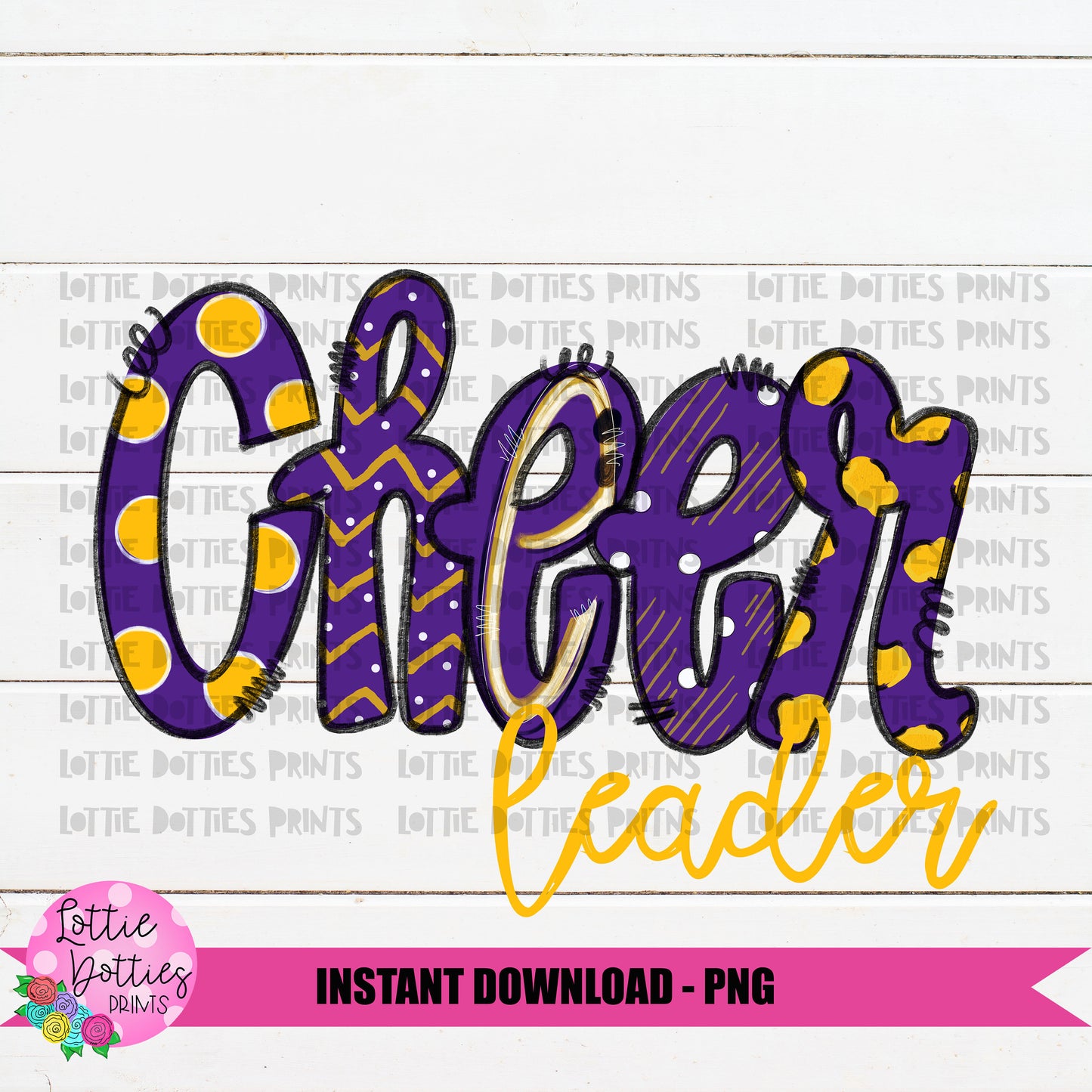 Cheer leader Png - Cheerleader Sublimation File - Purple and Gold - Instant download - Digital Download