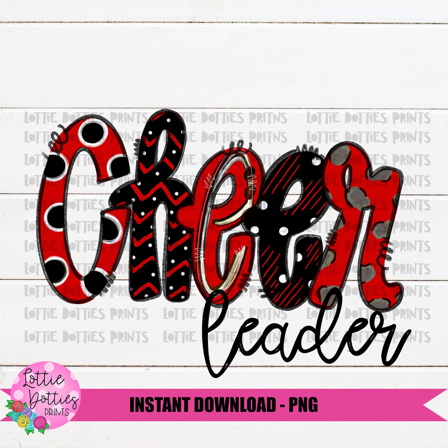 Cheer leader Png - Cheerleader Sublimation File -Red and Black - Instant download - Digital Download
