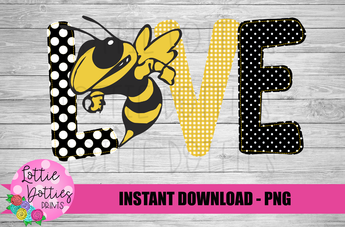 Love Yellow jackets PNG - Hornets PNG - Instant Download - Digital Download - Rebels Sublimation Design