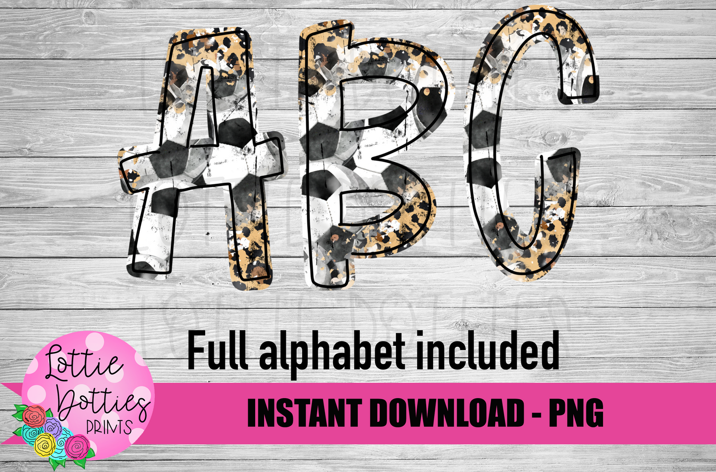 Leopard Soccer Alphabet - Alpha Pack - Alphabet Clipart - Instant Download - Alpha Pack