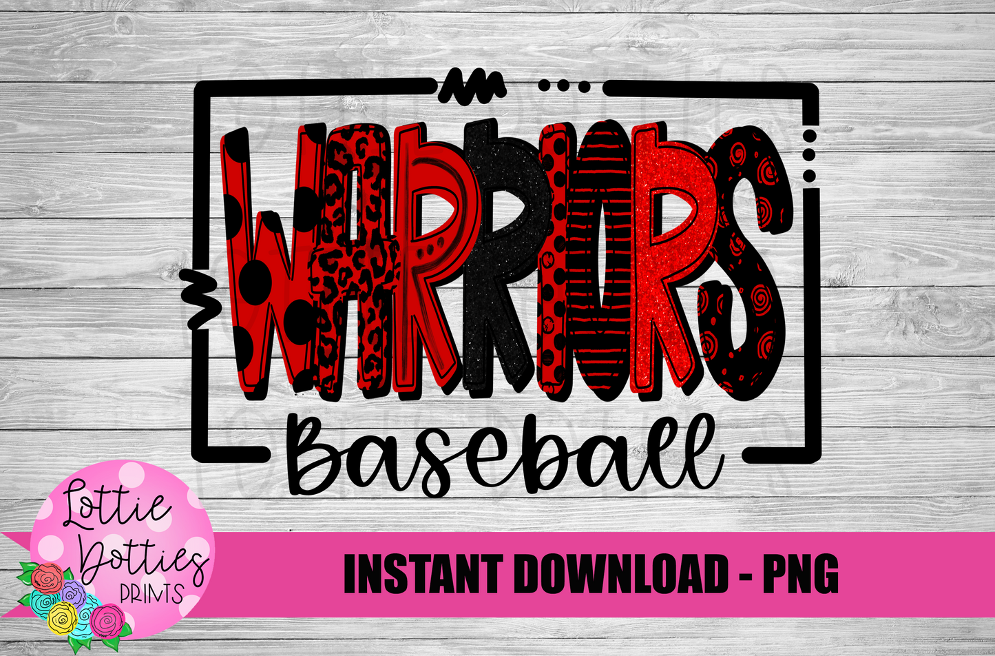 Warriors Baseball Png - Mascot Sublimation Design - Digital Download