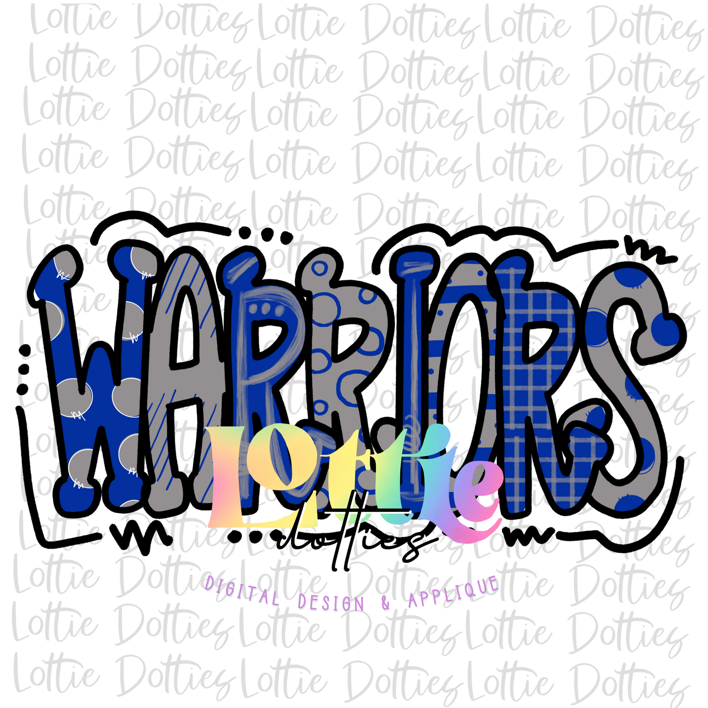 Warriors Png - Warriors Sublimation Design - Digital Download - Royal and Gray '