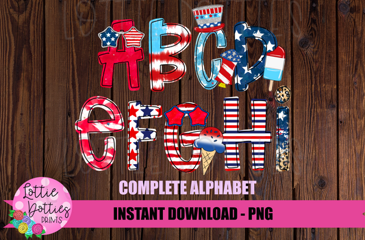 Patriotic Alphabet - Alpha Pack - Alphabet Clipart - Instant Download - Patriotic