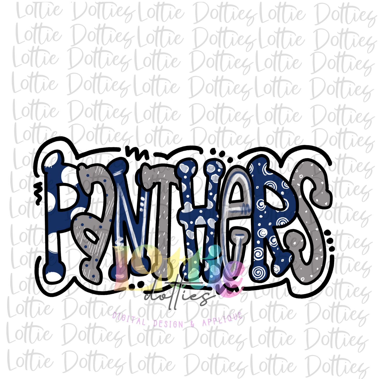 Panthers PNG - Panthers Sublimation - Navy and Gray - Digital Download