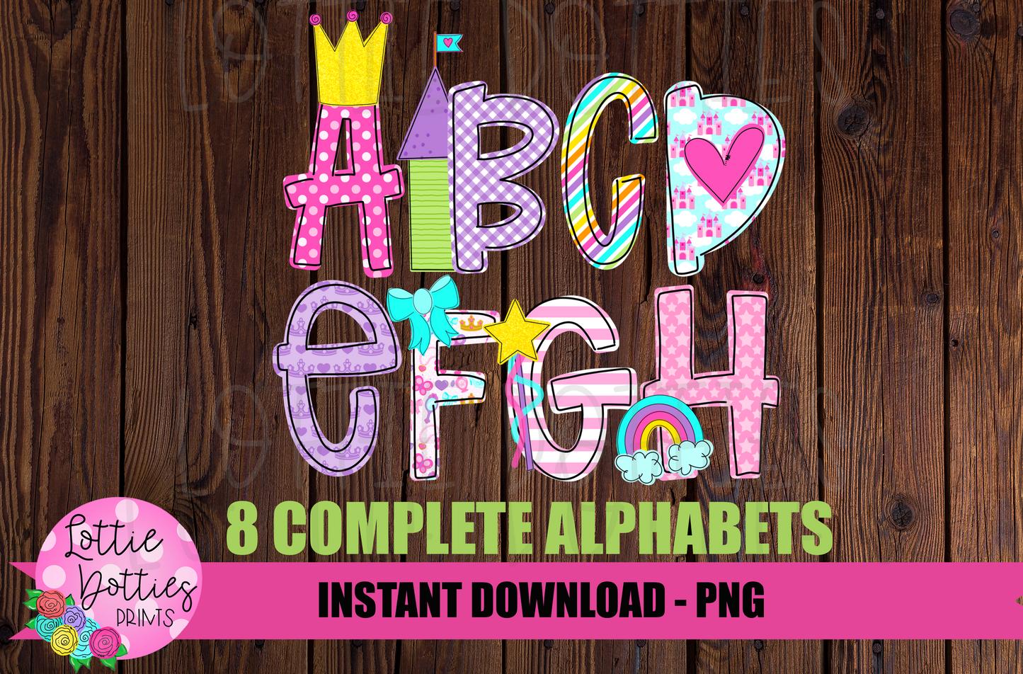 Princess Alphabet - Alpha Pack - Alphabet Clipart - Instant Download - Alpha Pack