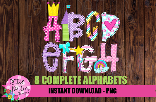 Princess Alphabet - Alpha Pack - Alphabet Clipart - Instant Download  - Alpha Pack