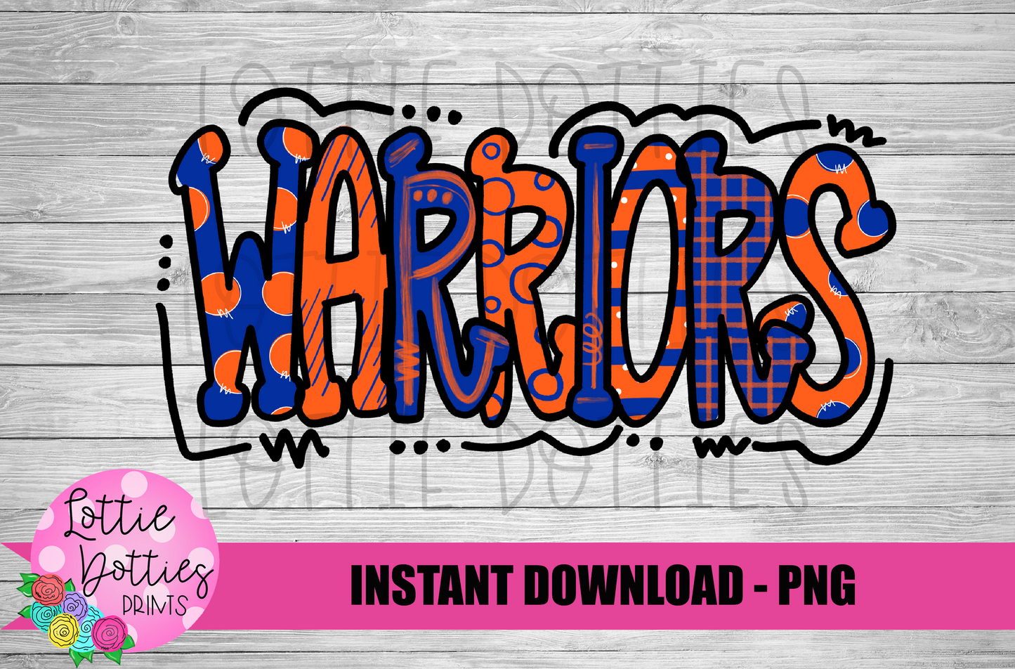 Warriors Png - Mascot Sublimation Design - Digital Download