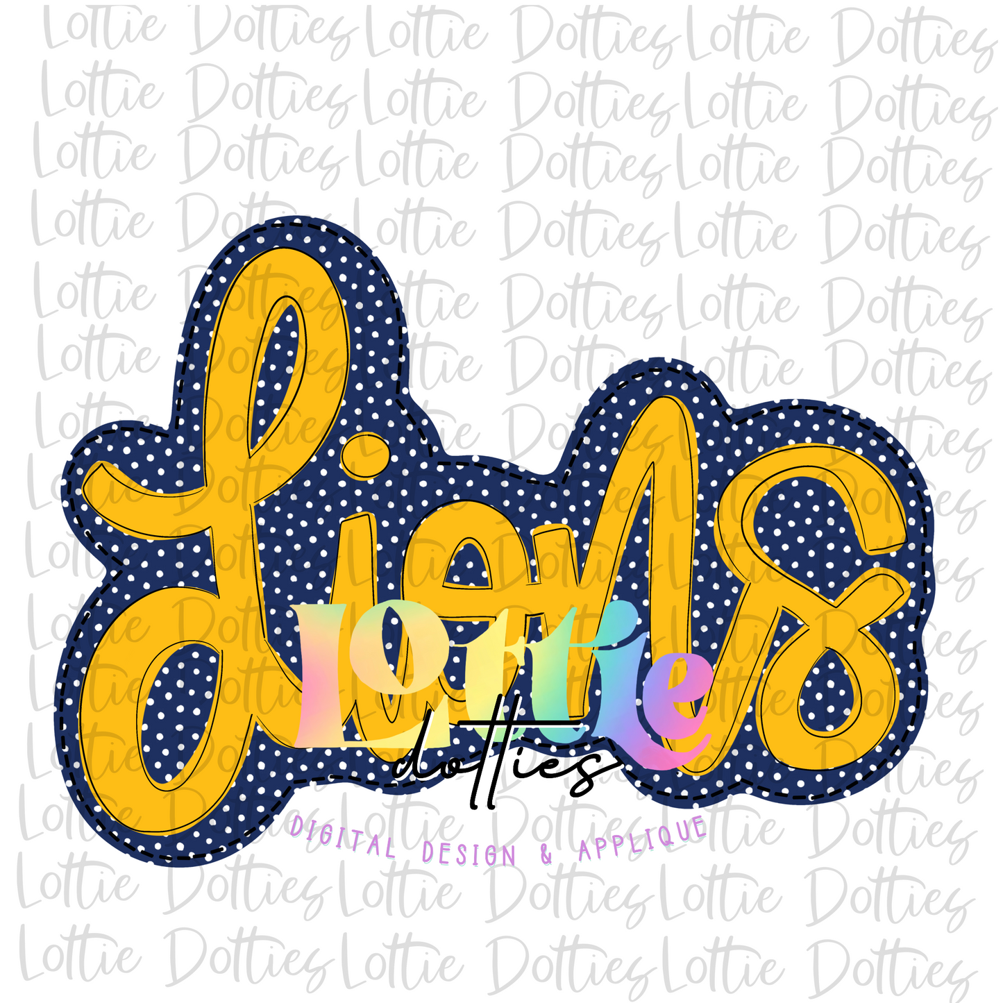 Lions PNG - Lions Sublimation - Digital Download - Navy and Gold