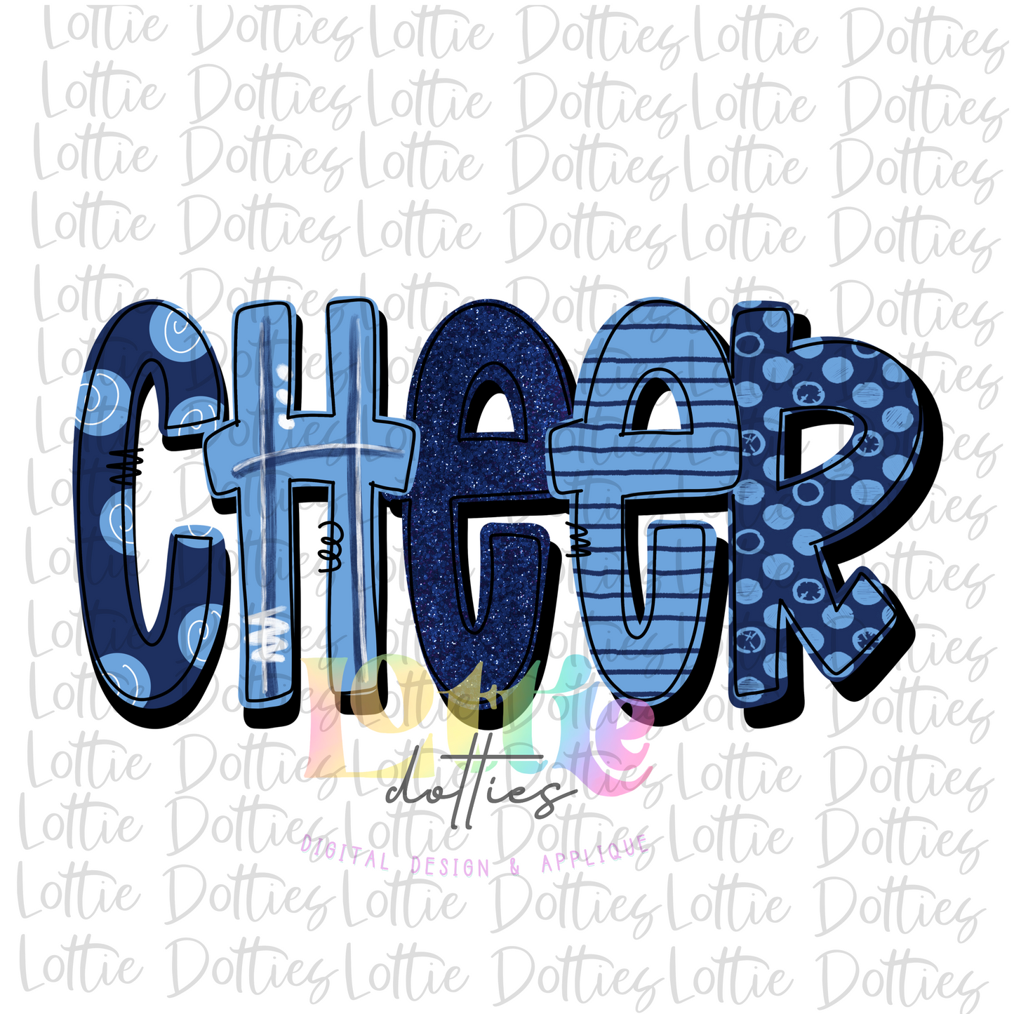 Cheer png - Cheerleader Sublimation File - Navy and blue - Instant download - Digital Download