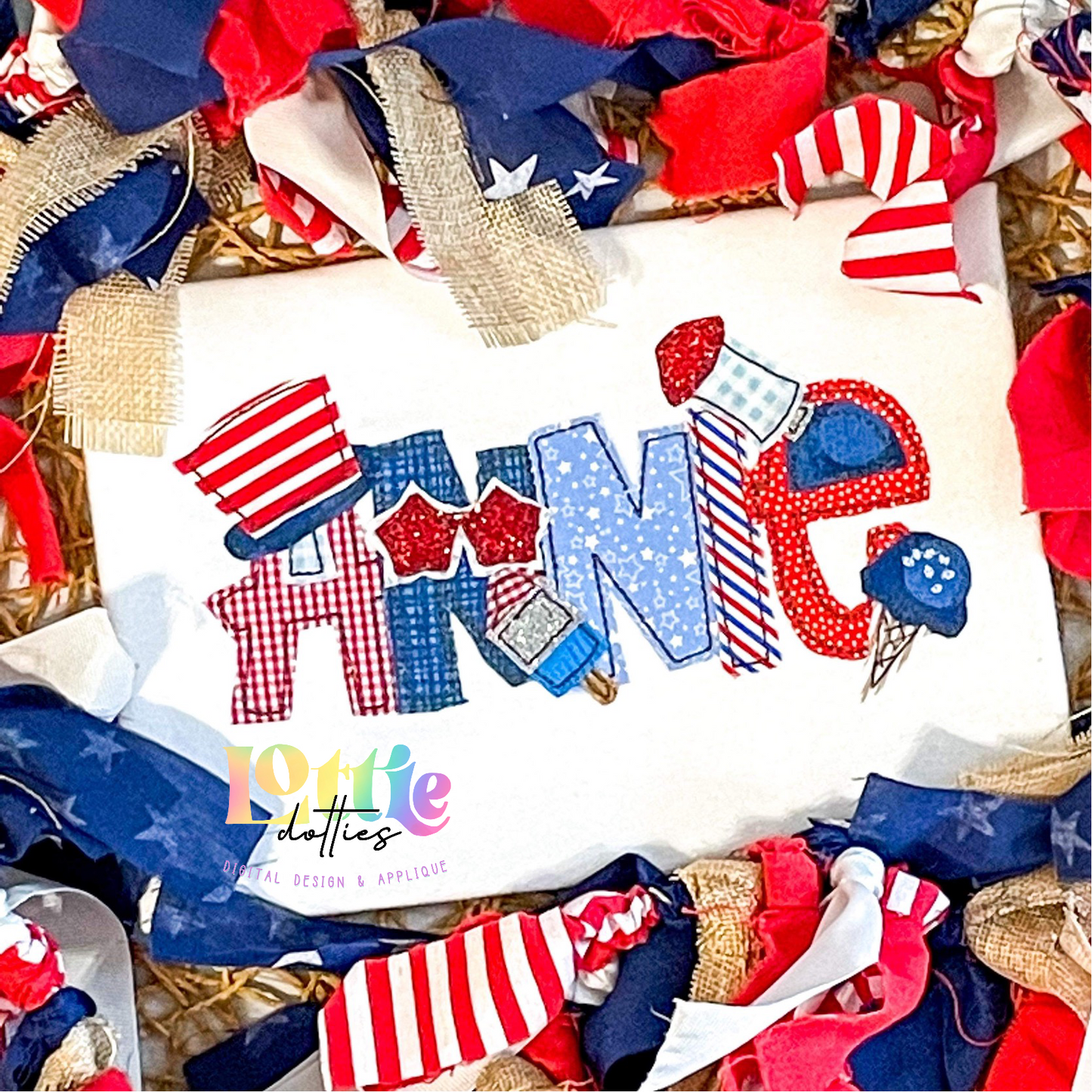 Patriotic Applique Alphabet Elements Pack - Machine Embroidery Applique Design - Alphabet Applique - Instant Download