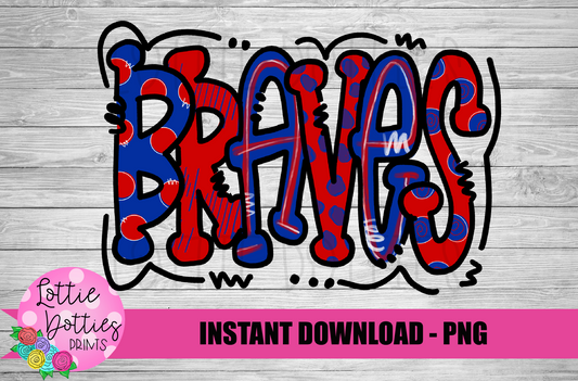 Braves PNG - Braves sublimation design - Digital Download - Royal and Red