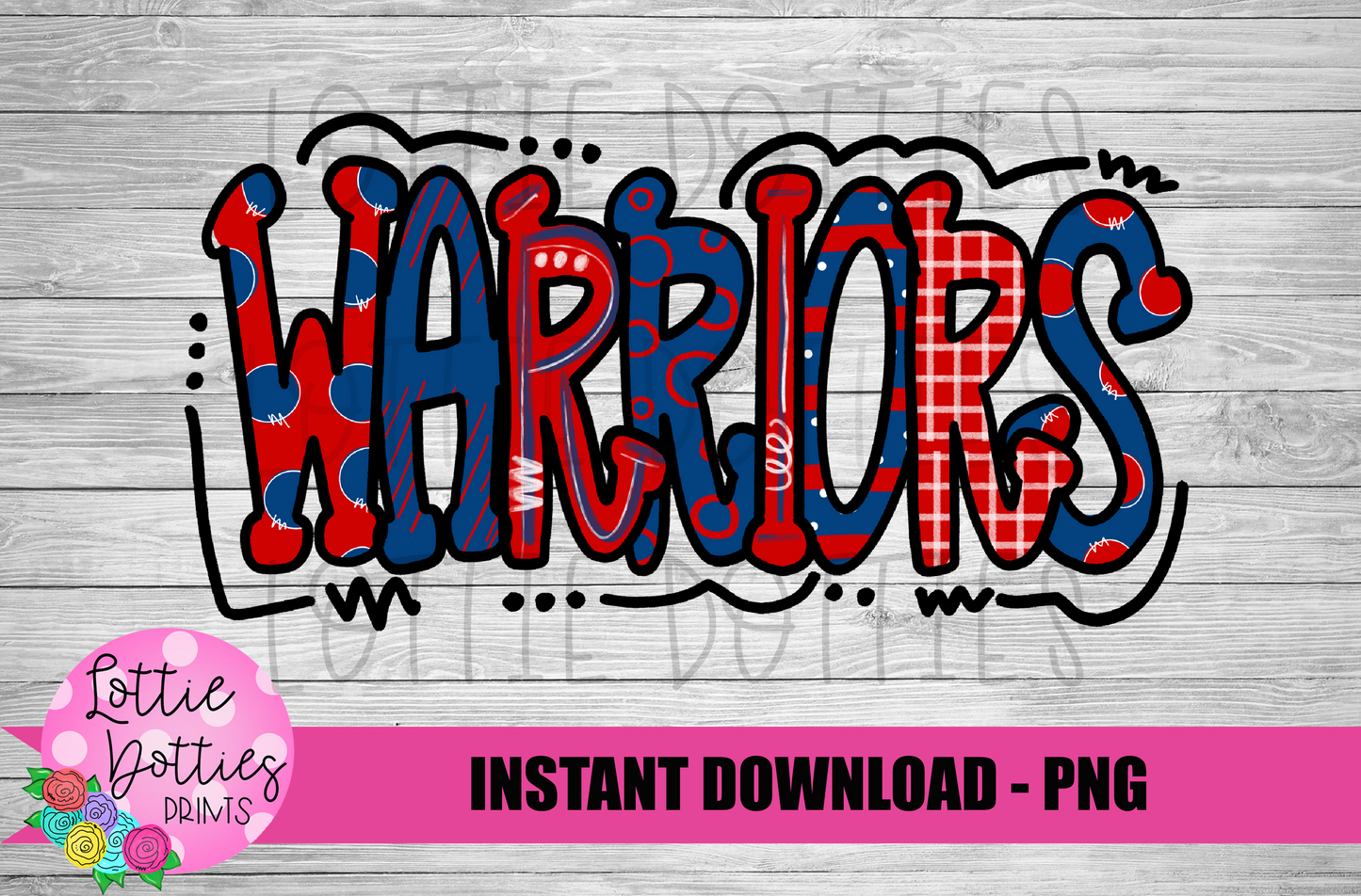 Warriors Png - Mascot Sublimation Design - Digital Download