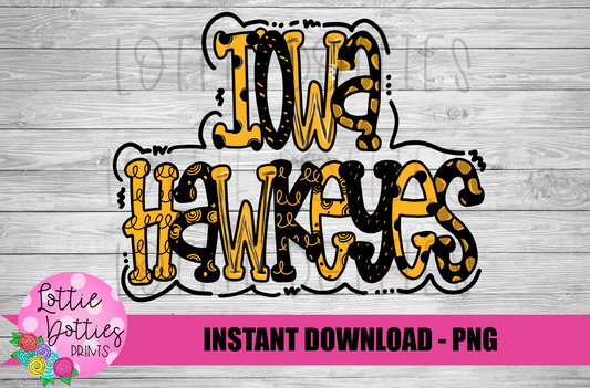 Iowa Hawkeyes PNG -Sublimation design - Digital Download