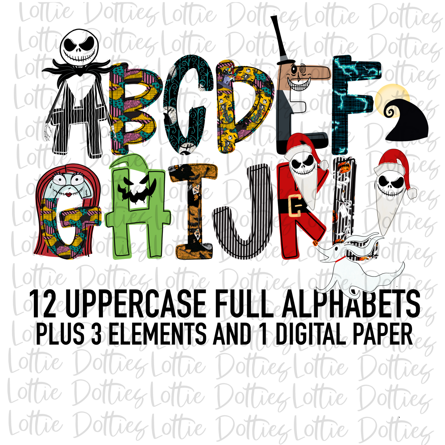 NBC Alphabet - Halloween Alpha Pack - Alphabet Clipart - Instant Download