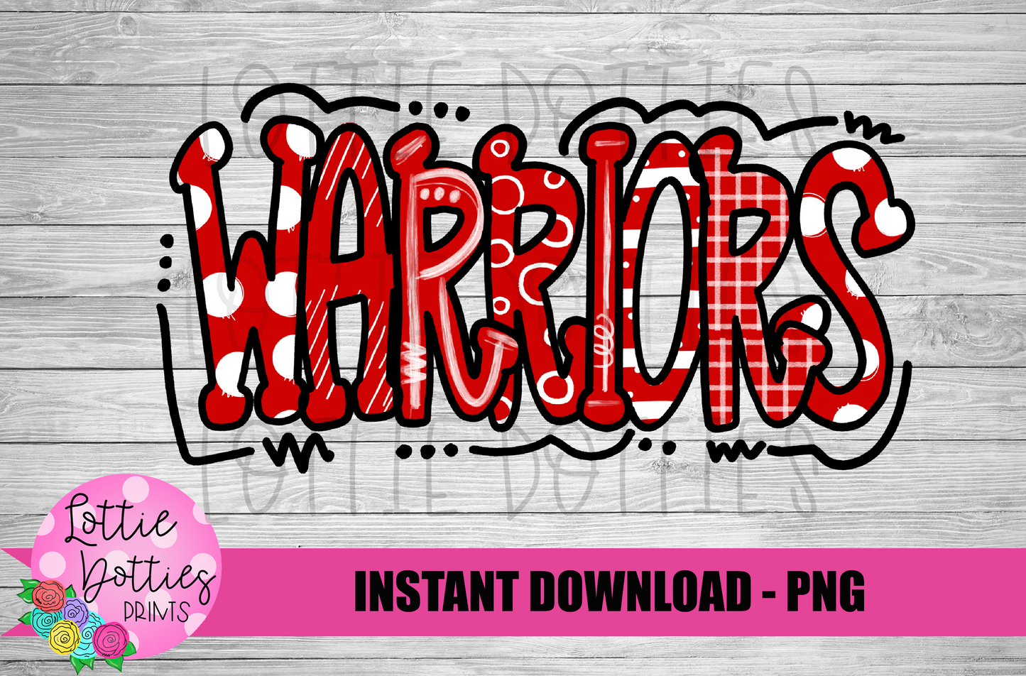 Warriors Png - Mascot Sublimation Design - Digital Download