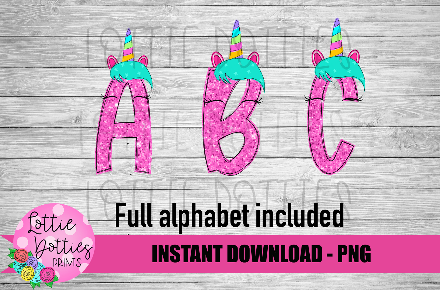 Unicorn Alphabet - Alpha Pack - Alphabet Clipart - Instant Download - Alpha Pack