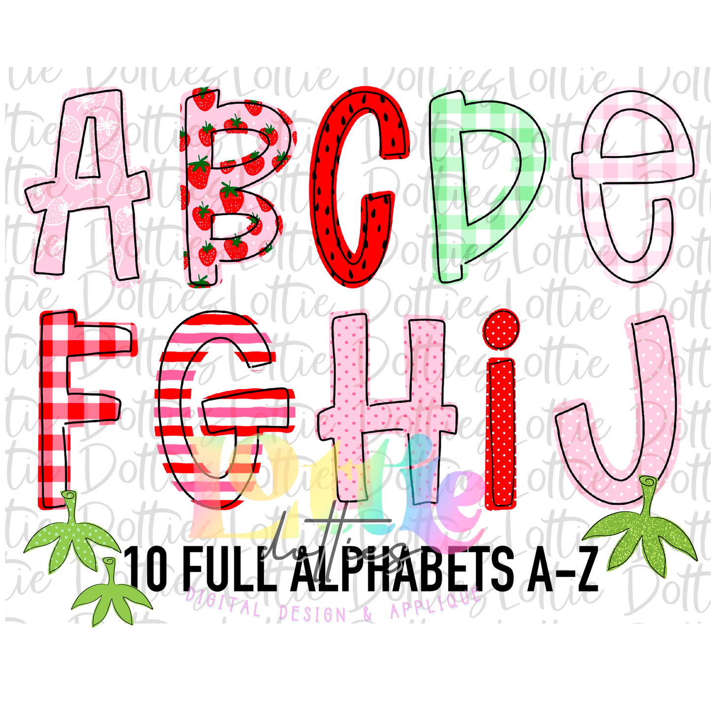 Strawberry Alpha - Alpha Pack - Alphabet Clipart - Instant Download - Alpha Pack