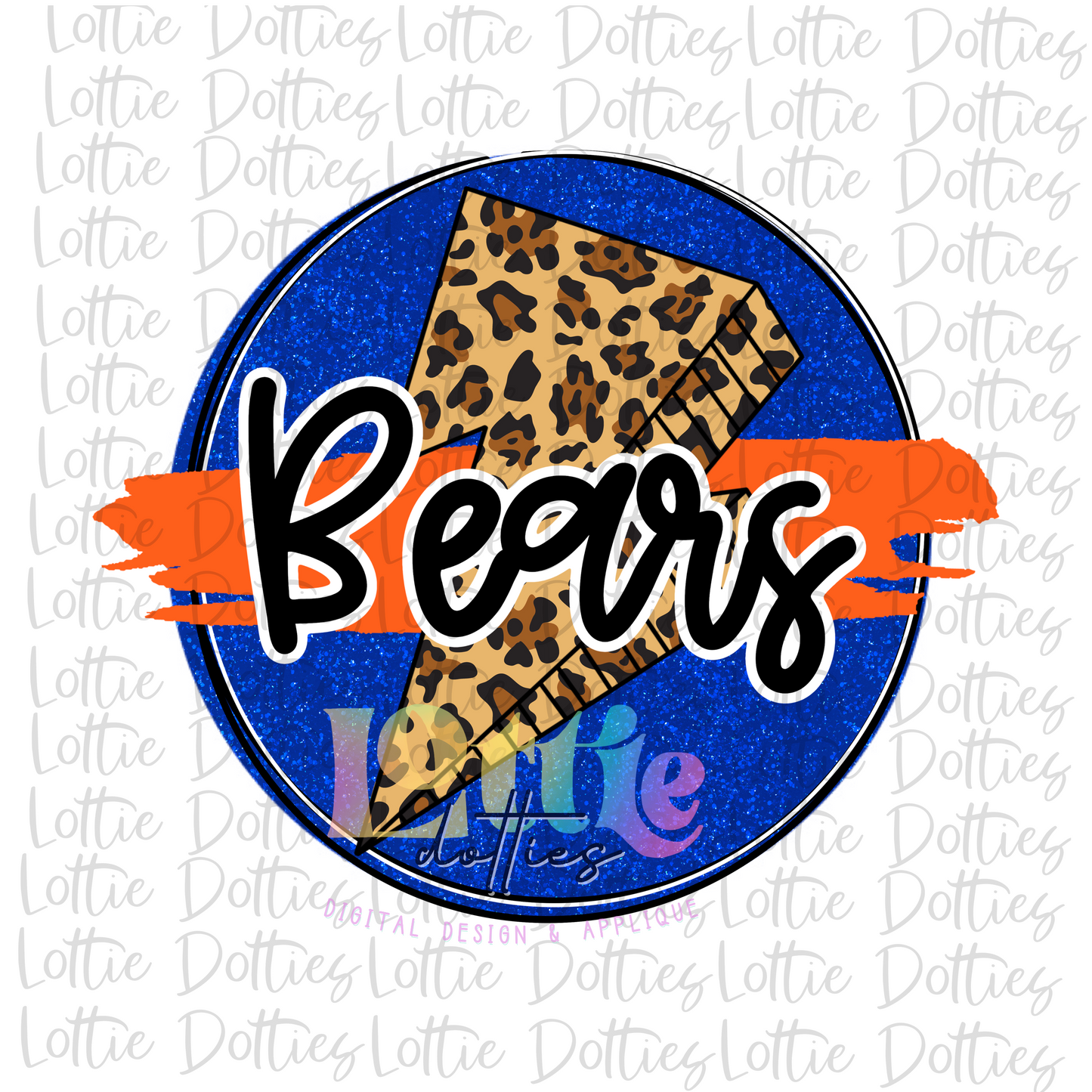 Bears PNG - Bears Circle - Sublimation Design - Digital Download - Royal and Orange