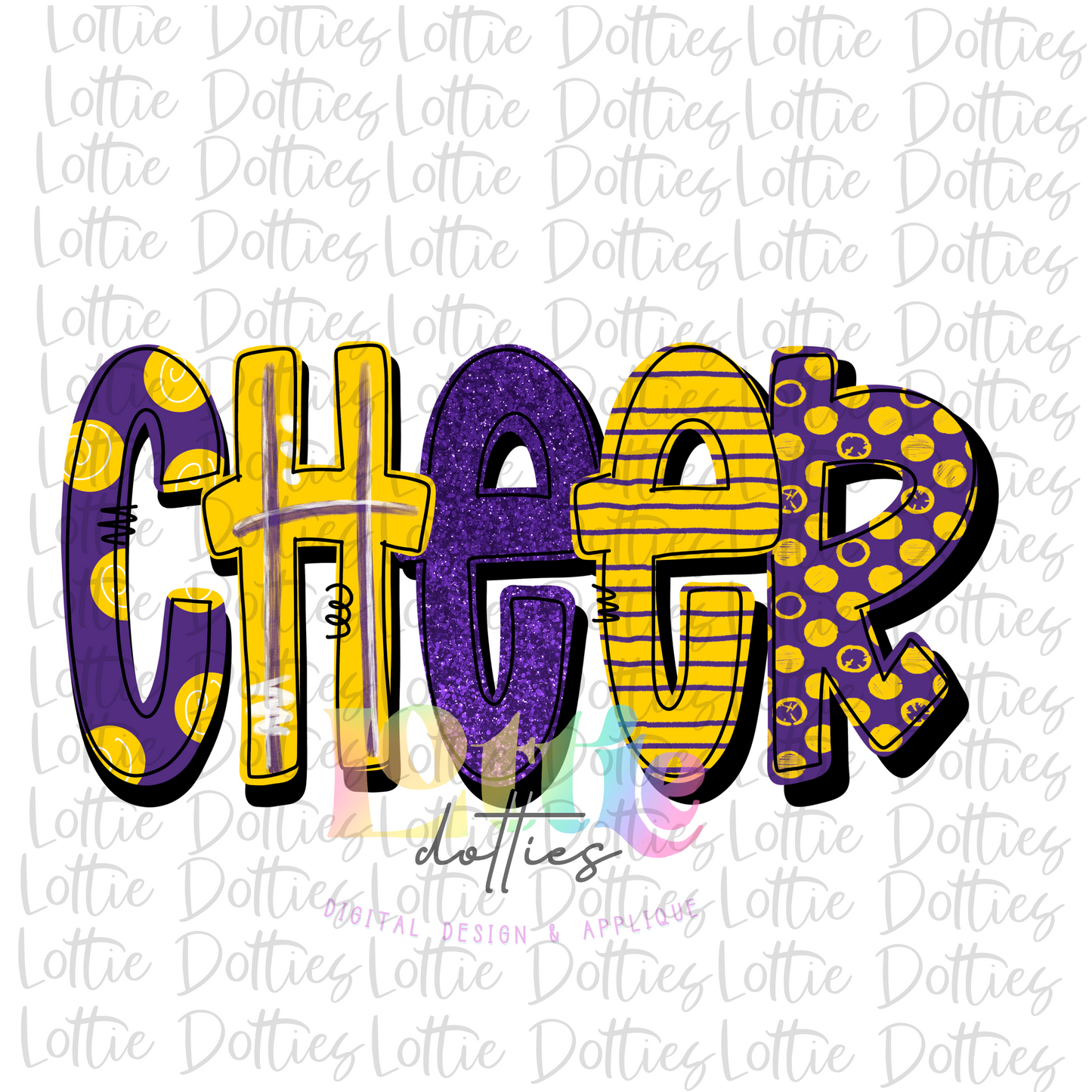 Cheer lPng - Cheerleader Sublimation File - Purple and Yellow - Instant download - Digital Download