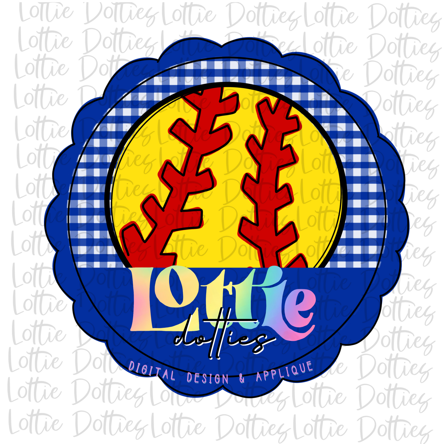 Softball Circle - PNG -Softball Sublimation- Digital Download - Royal and White