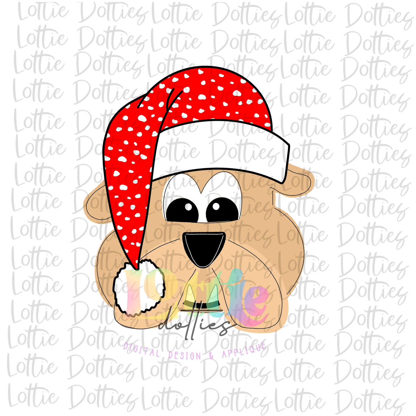 Bulldog Santa Png - Sublimation Design- Digital Download