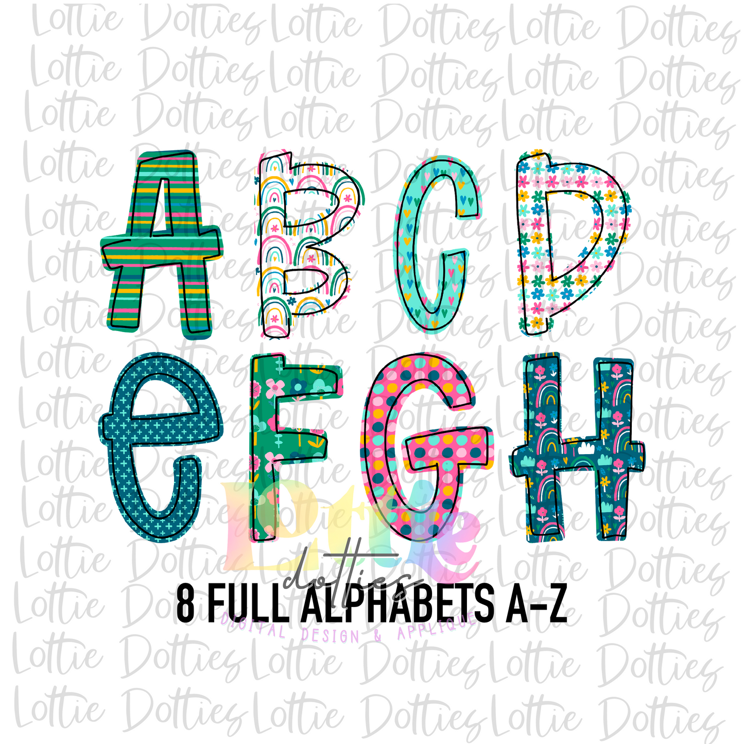 Bright & Beautiful Alpha - Alpha Pack - Alphabet Clipart - Instant Download - Alpha Pack