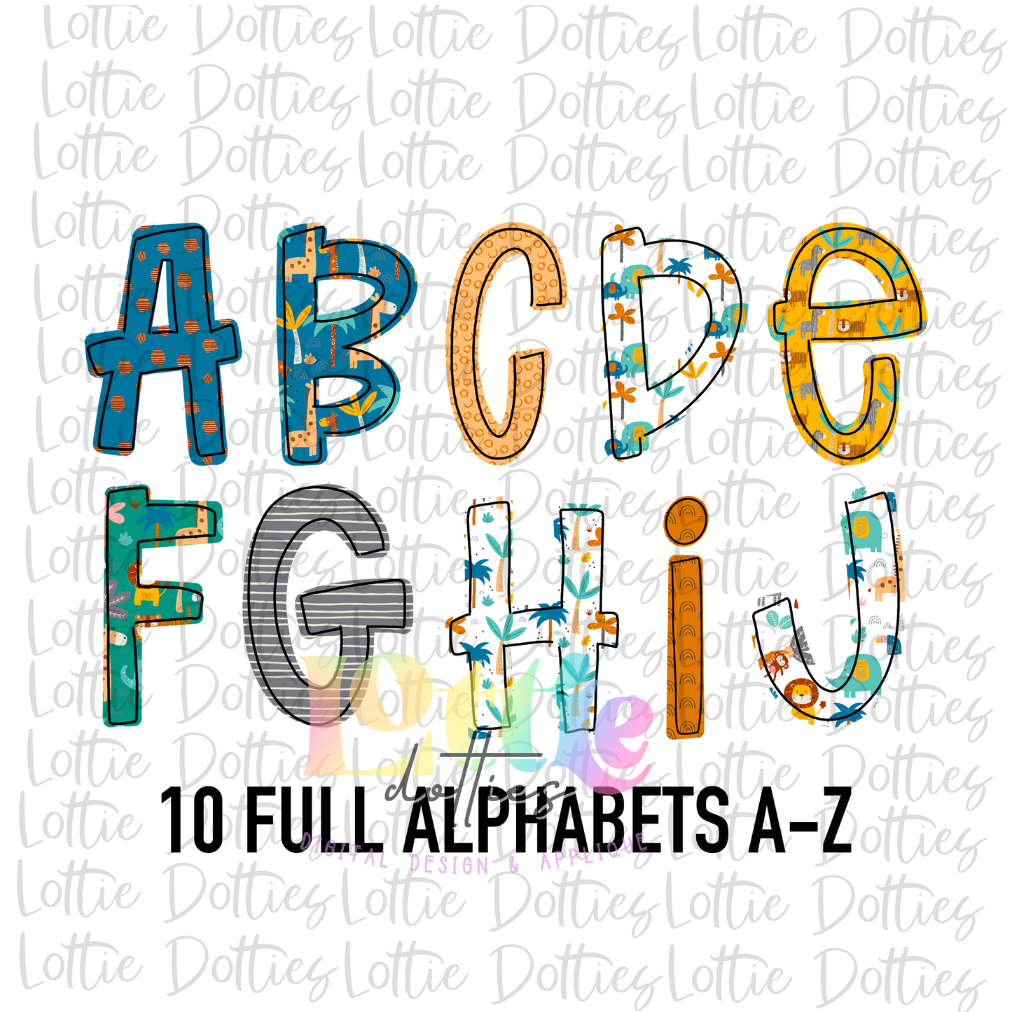 Jungle Fun Alpha - Alpha Pack - Alphabet Clipart - Instant Download - Alpha Pack