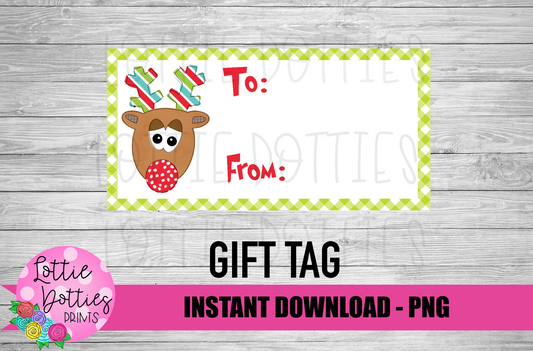 Christmas Gift Tag Png - Reindeer Gift Tag - Christmas Gift tags