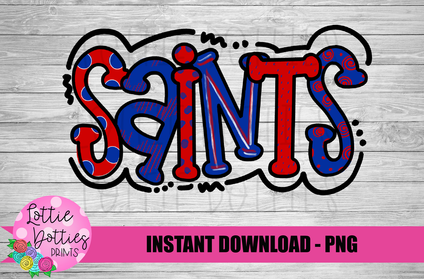 Saints PNG - sublimation design - Digital Download - Royal and Red