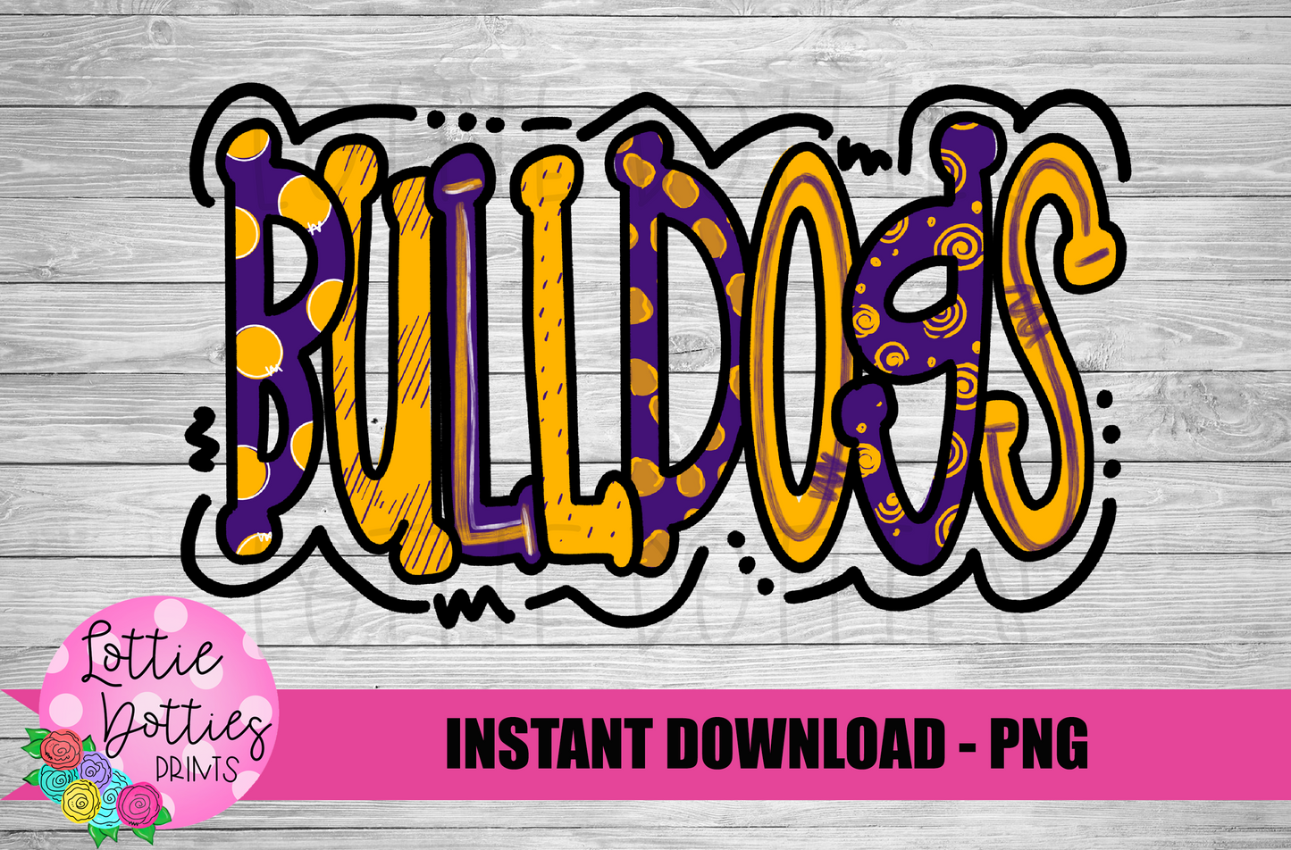 Bulldogs PNG - Bullpups sublimation design - Digital Download - Purple and Gold