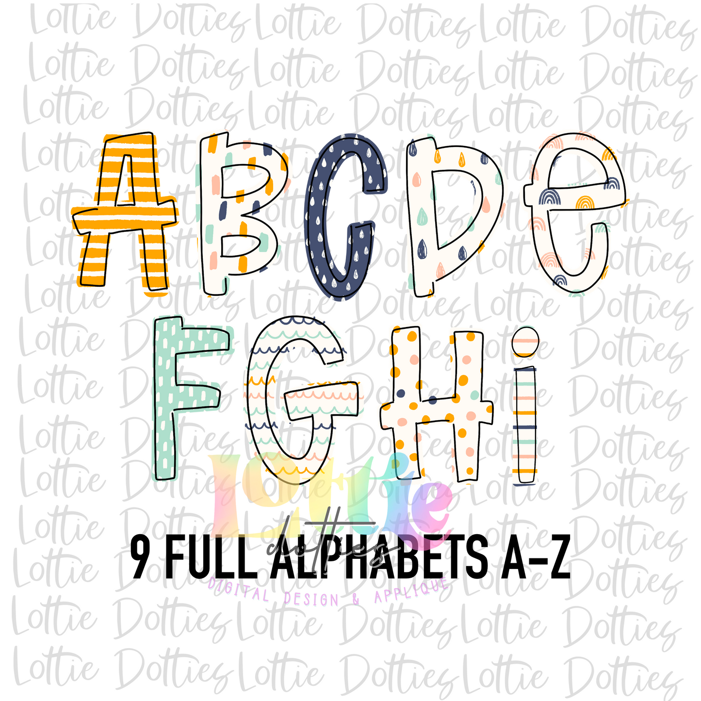 Rainbow Alpha Pack Alphabet Clipart - Instant Download - Alpha Pack