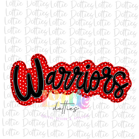 Warriors Red and Black - PNG - sublimation design - Digital Download