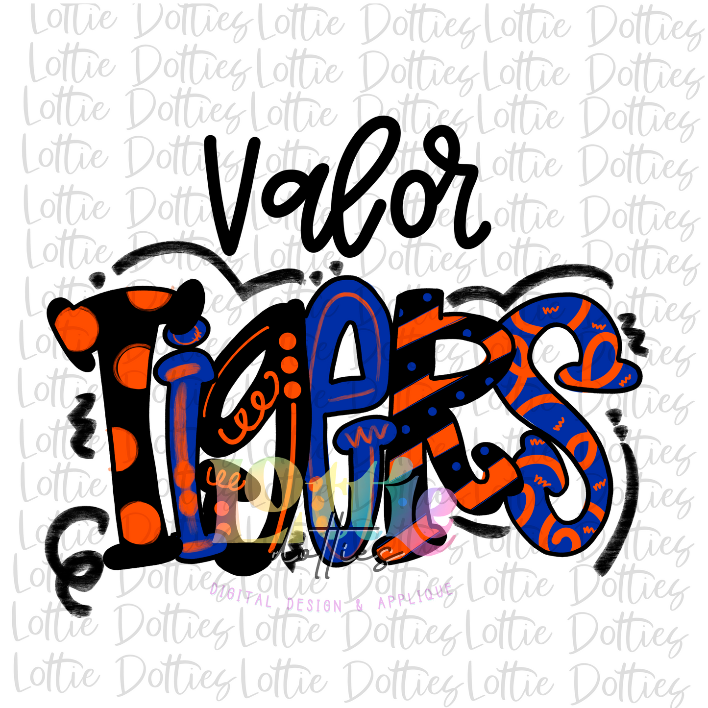 Tigers PNG - Tigers sublimation design - Digital Download - Orange, Blue and Black