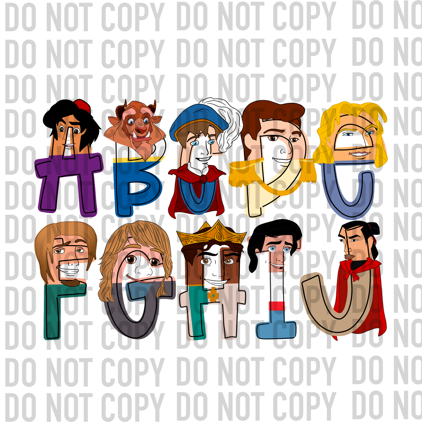 Princes Alphabet - Alpha Pack - Alphabet Clipart - Instant Download - Alpha Pack