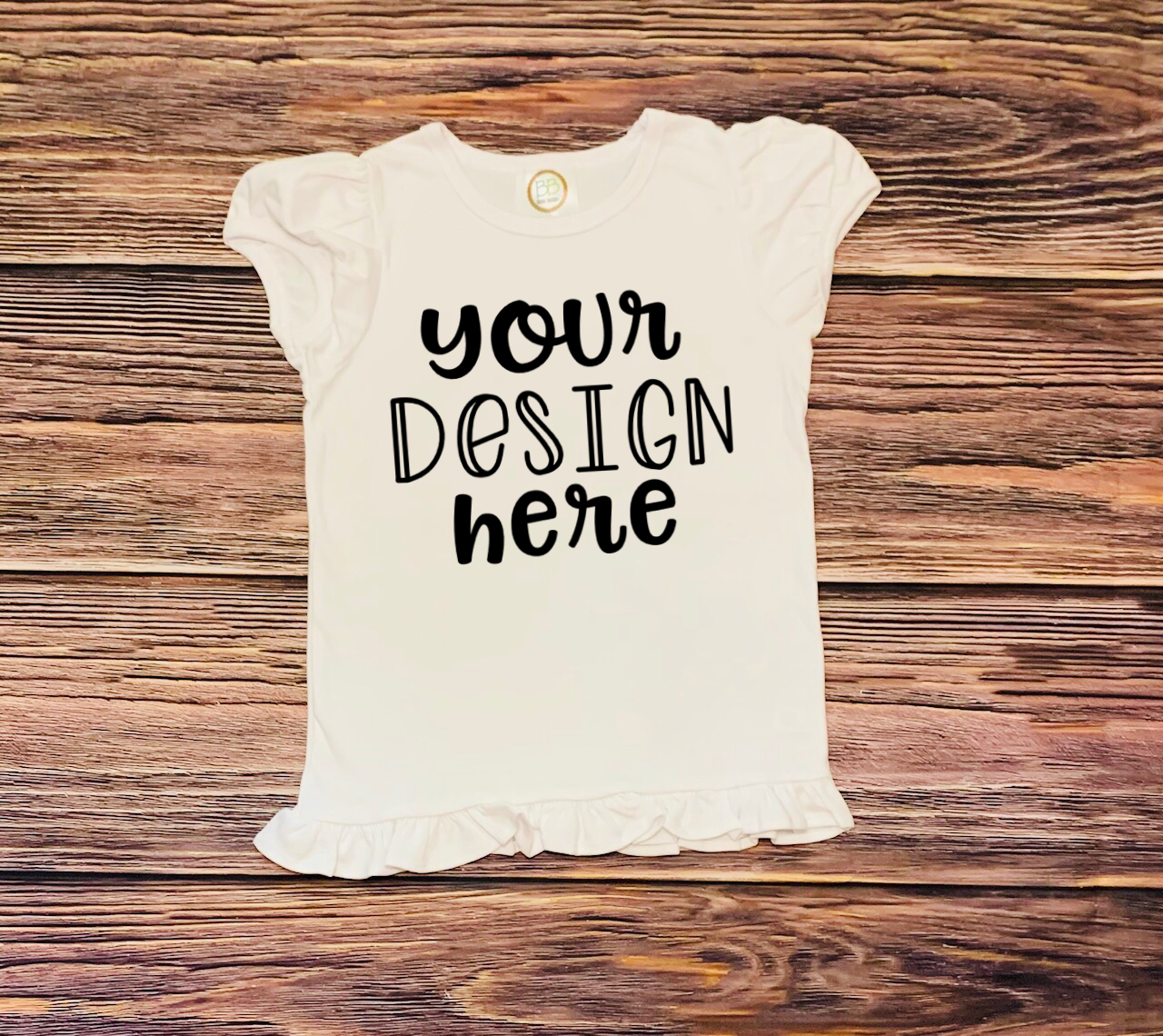 Kids Mock Up - Blanks Boutique Mock Up - White Ruffle Shirt Mock Up - Digital Download