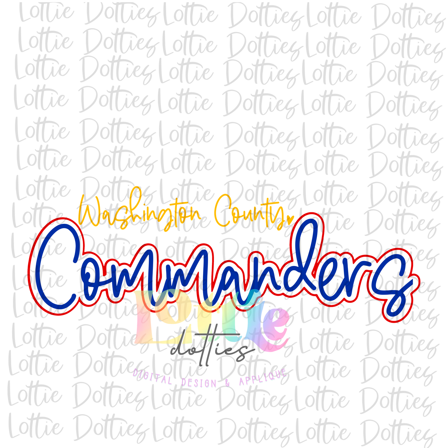 Washington County Commanders PNG - Commanders Sublimation - Digital Download - Royal and Gold