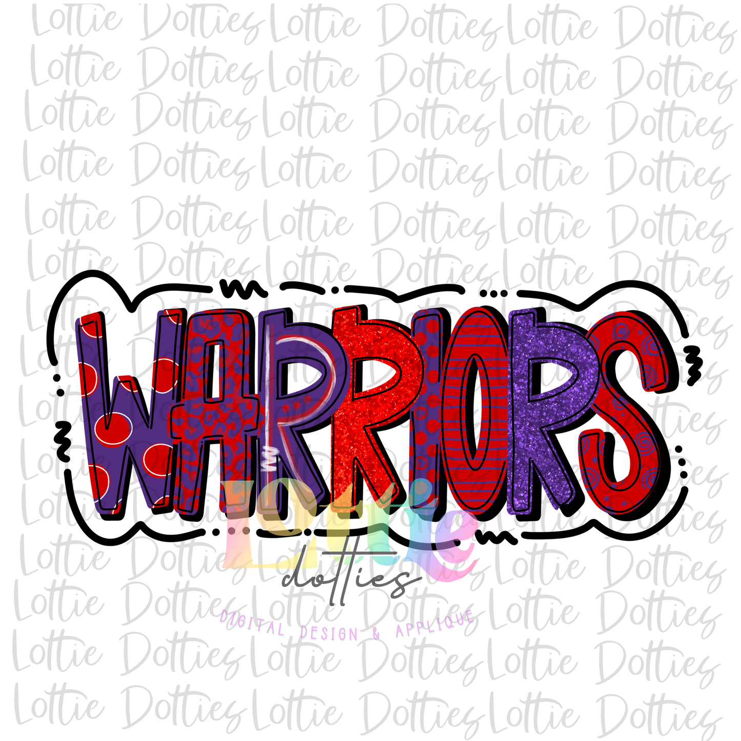 Warriors PNG - Red and Purple Sublimation