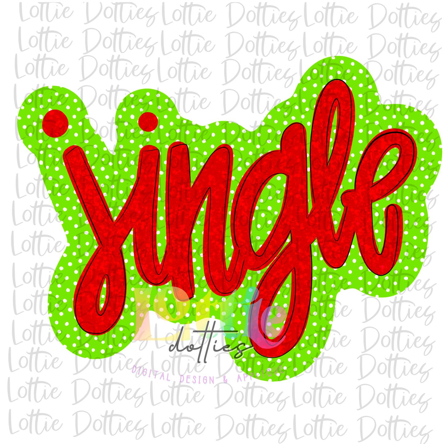 Jingle Lime and Red - PNG - sublimation design - Digital Download
