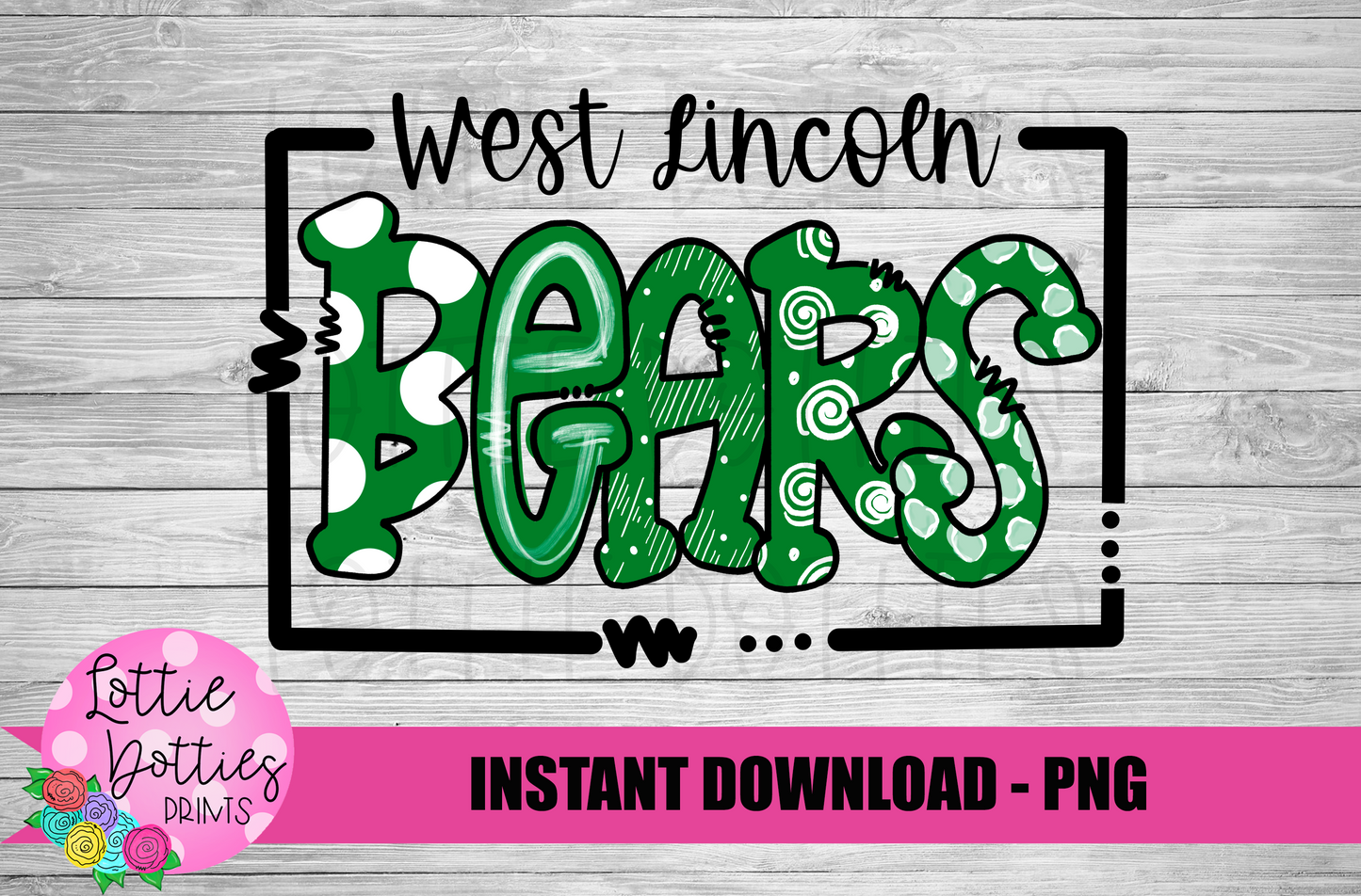 West Lincoln Bears PNG - Bears sublimation design - Digital Download