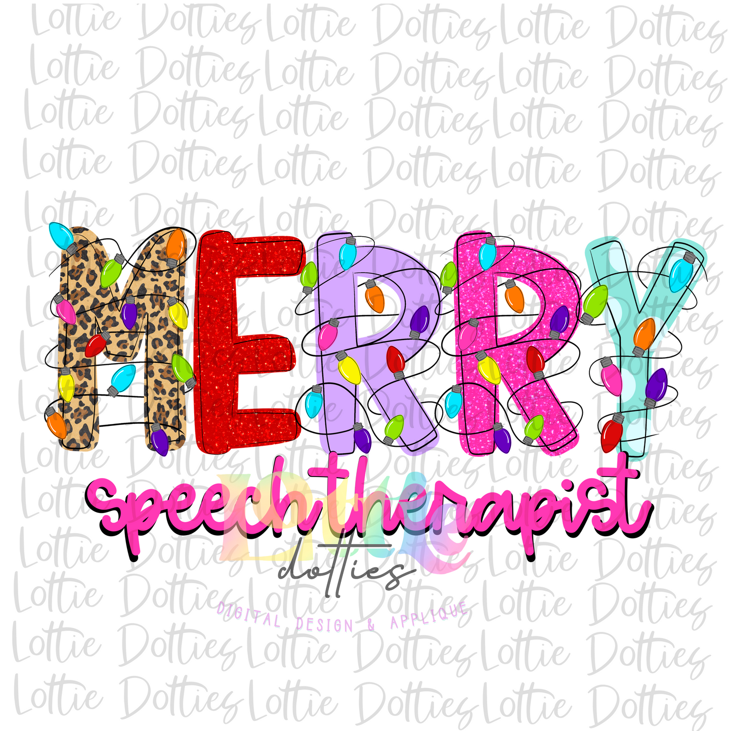 Merry Speech Therapist - PNG - sublimation design - Digital Download