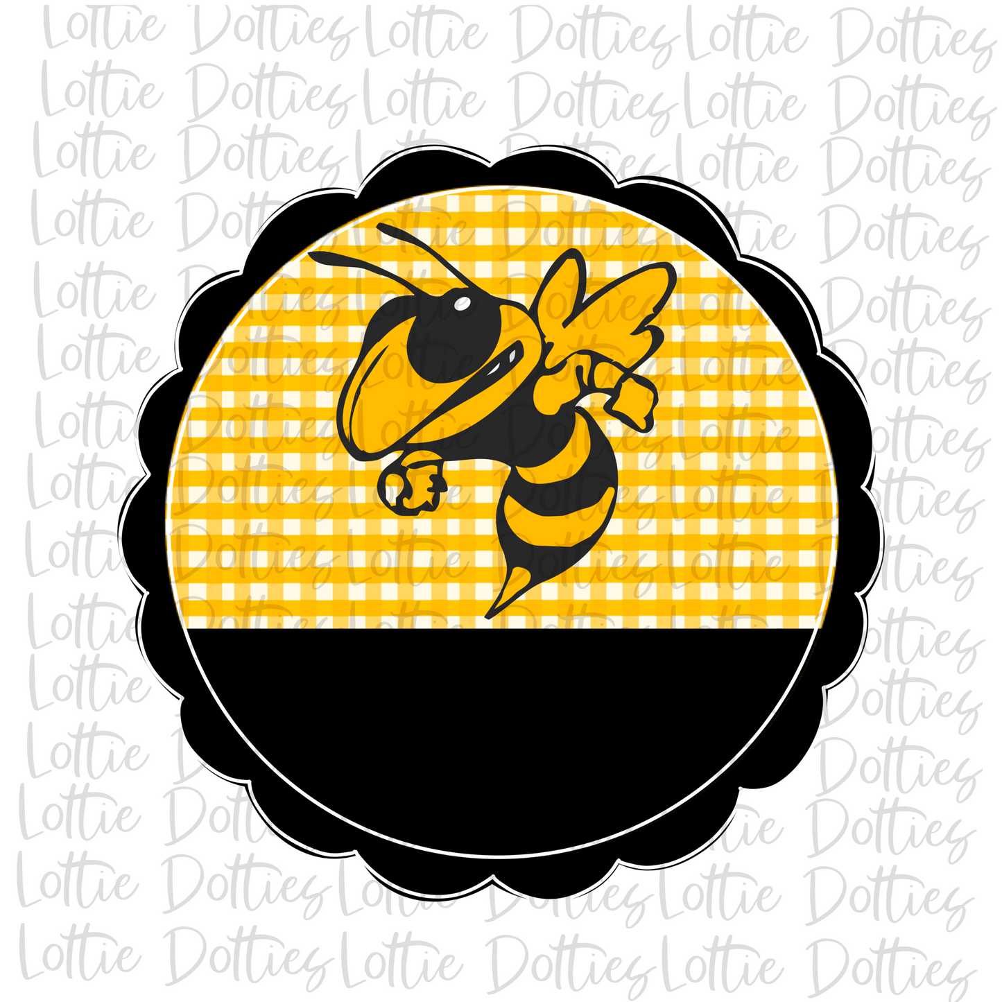 Yellow Jacket or Hornet Scallop Png - Yellow Jacket Sublimation Design - School Spirit Design - Digital Download